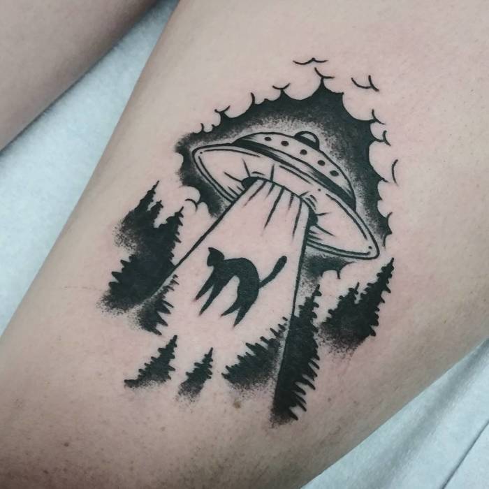 UFO Tattoo Design by Charles Bogus