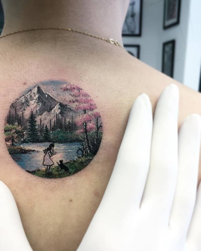 Tiny Landscape Tattoo By Eva Krbdk