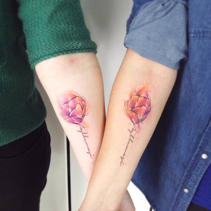 Matching Watercolor Tulips by Adrian Bascur
