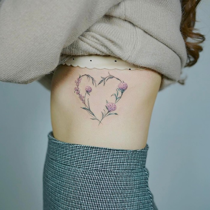 Heart Hydrangea Tattoo by Nando Tattoo
