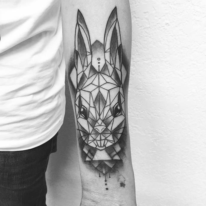 Geometric Rabbit Tattoo by Tulio Treep
