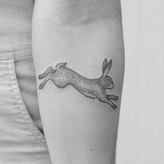 Running Hare Tattoo by Minnie