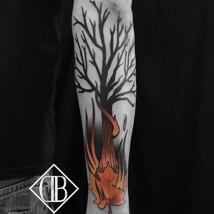 Traditional Tree Tattoo by Daniel Baker