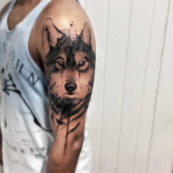 Wolf Tattoo by Felipe Mello