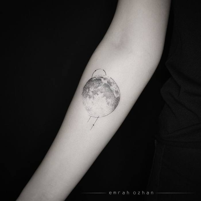Dotwork Full Moon Tattoo by emrahozhan