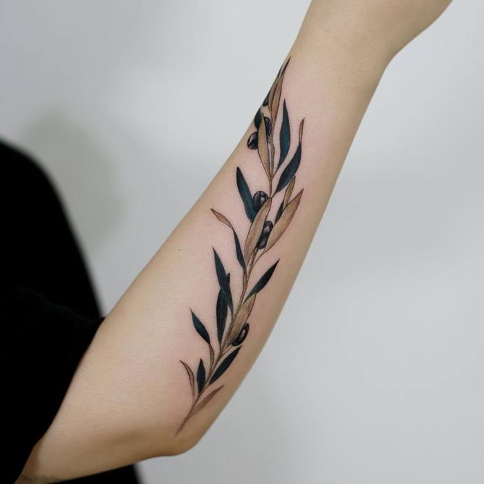 Olive Branch Tattoo by tattooist_doy