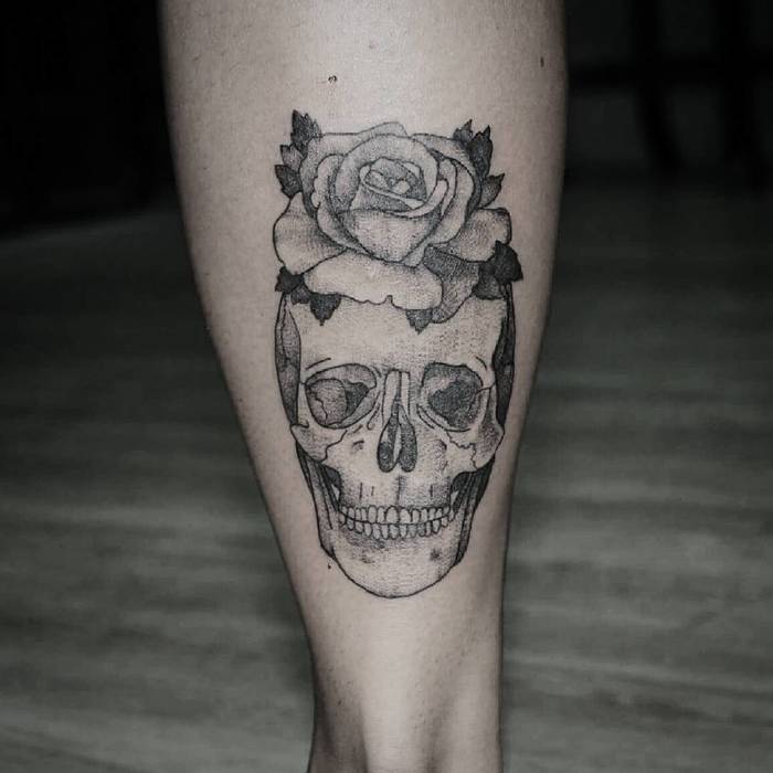 Dotwork Skull Tattoo by ewa grzegorczyk 
