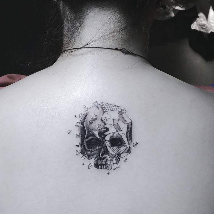 Geometric Skull Tattoo by tattoo suneo 