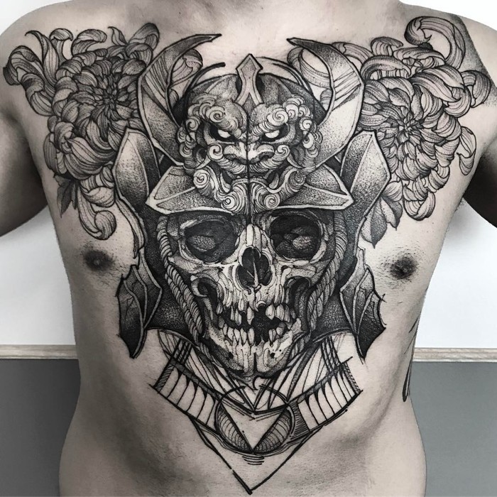 Samurai Skull Tattoo by Fredão Oliveira