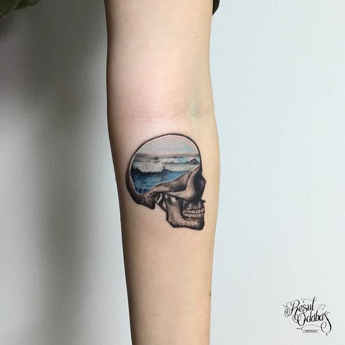 Skull Tattoo by Resul Odabas Tattoo
