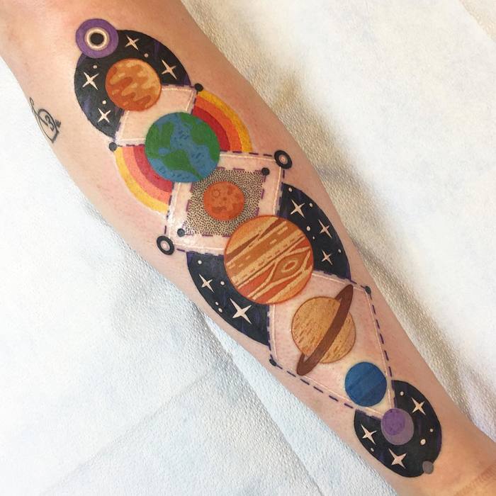 Solar System Tattoo by winstonthewhale