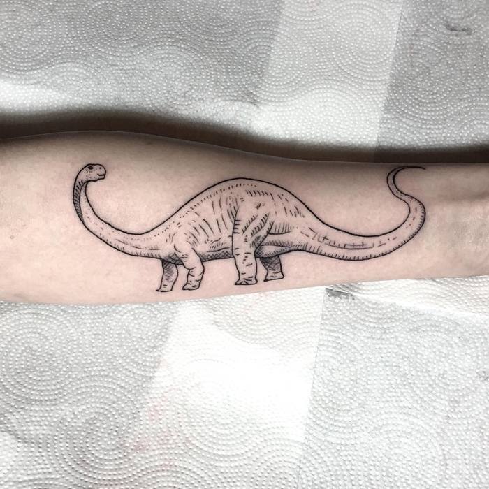 Brontosaurus Tattoo by aleksander_lew_tattoo
