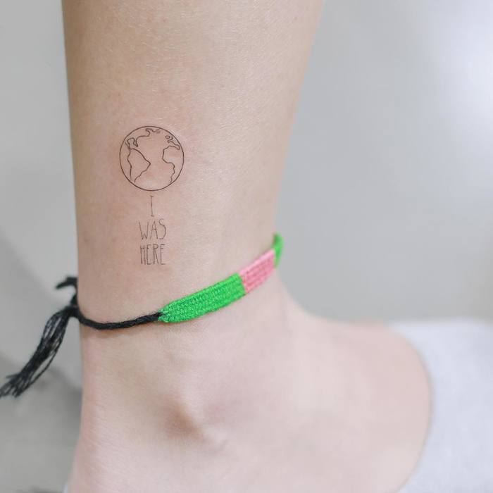 Minimalist Earth Tattoo by tattooist_doy