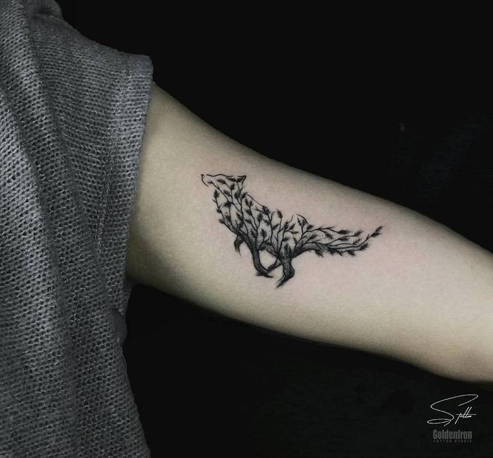 Nature-Inspired Fox Tattoo by stellatxttoo