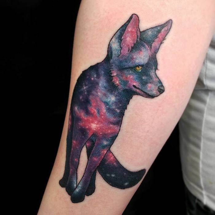 Space-Themed Fox Tattoo by mikegranttattoo