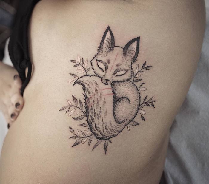 Cute Fox Tattoo by lazerliz