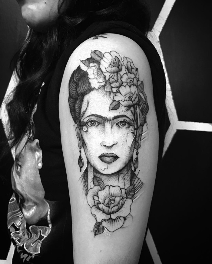 Frida Kahlo Tattoo by victorvegastattoo