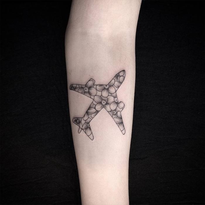 Airplane Tattoo by mary_tereshchenko
