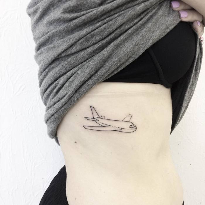 Simple Airplane Tattoo by victoriascarlet93