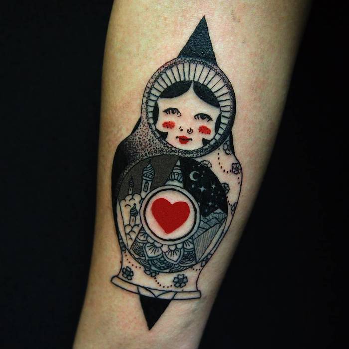  Matryoshka Doll Tattoo by jaguhe_art