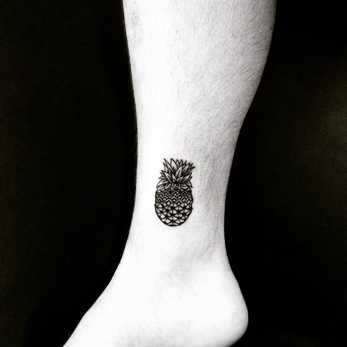 Blackwork Pineapple Tattoo by kumotattoo
