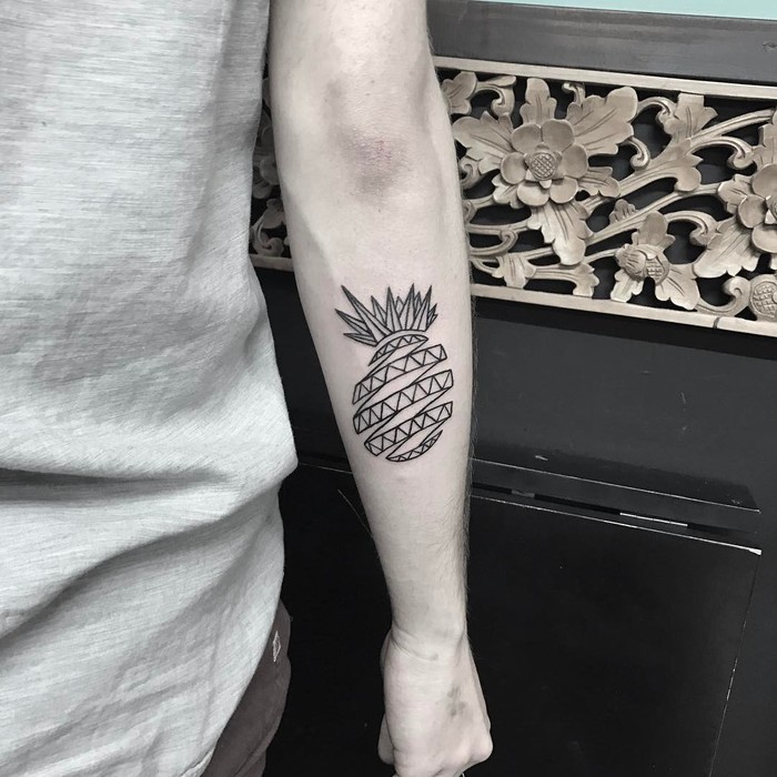 Abstract Geometric Pineapple Tattoo by fishman_ink