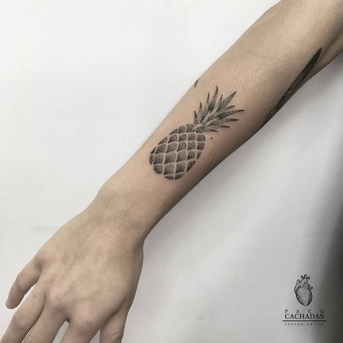 Dotwork Pineapple Tattoo by paco_cachadas