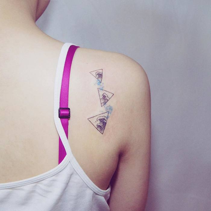Triangular Waves Tattoos by tattooist_dal