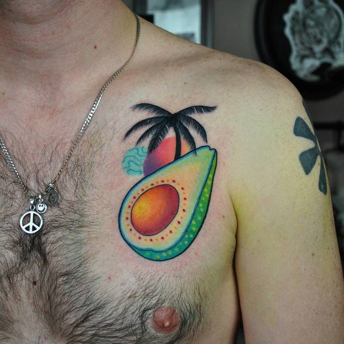 Avocado Tattoo by valeriatattooing