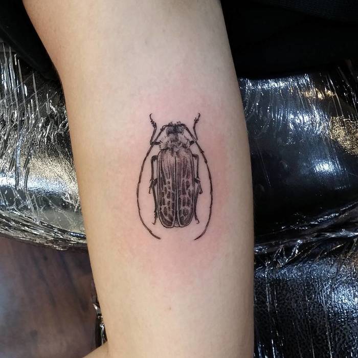 Huhu Beetle Tattoo by kuektattoo