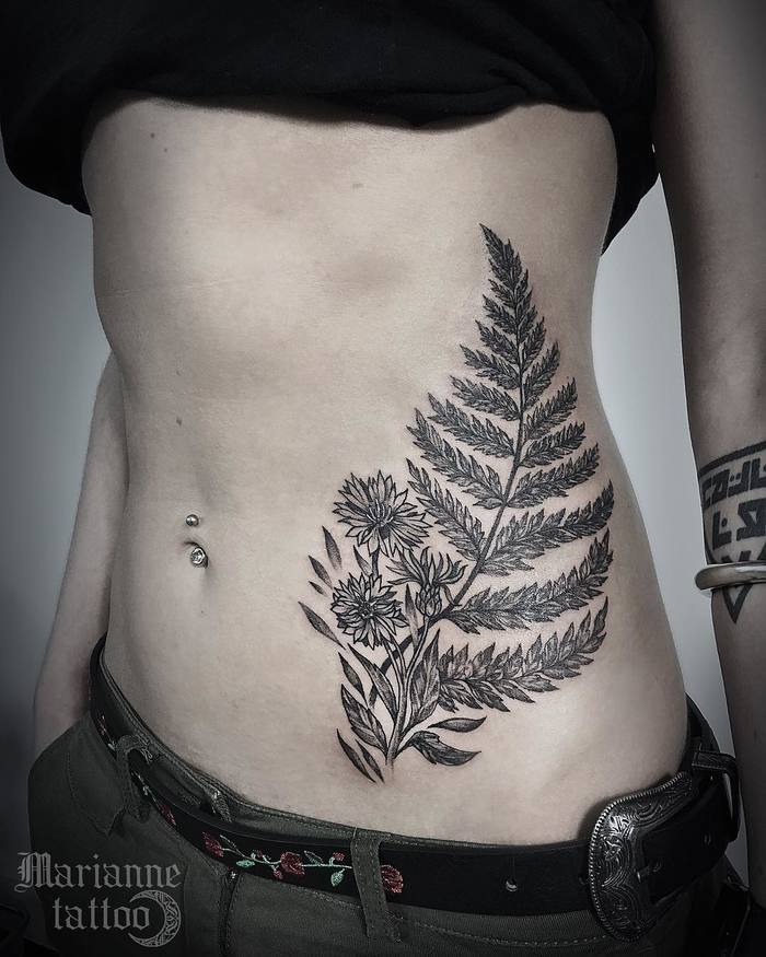 Fern Tattoo by dye_em_black