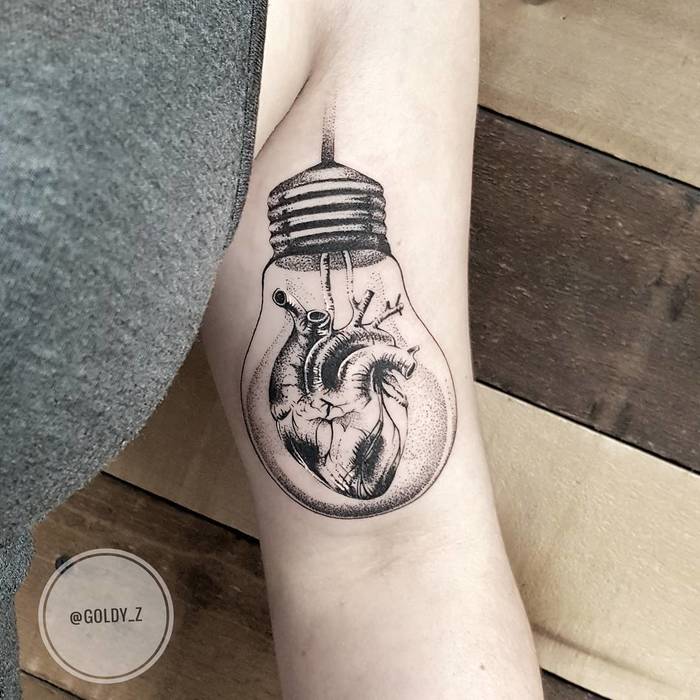 Dotwork Bulb Tattoo by goldy_z
