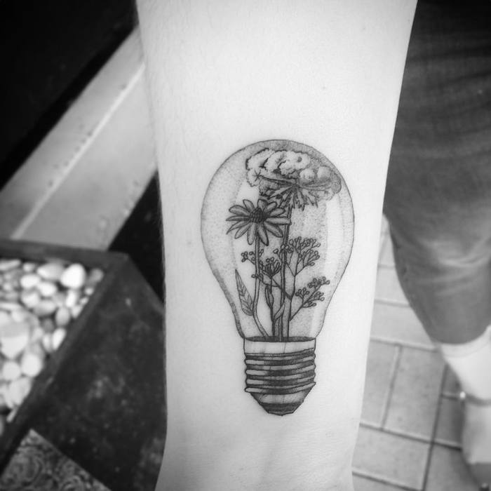Floral Bulb Tattoo by alexandyrvalentine