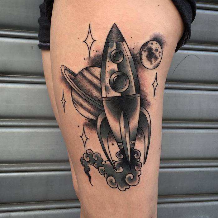 Big Rocket Tattoo by romainlacroixtattoo