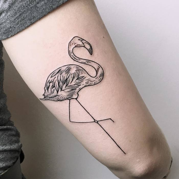 Flamingo Tattoo by mariafernandeztattoo