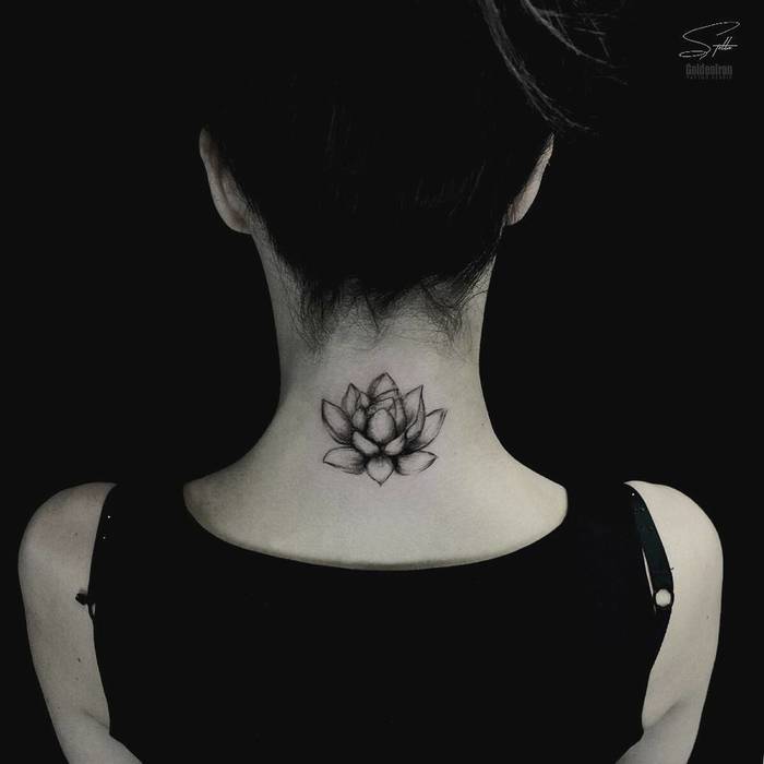 Sketch Style Lotus Flower Tattoo by stellatxttoo