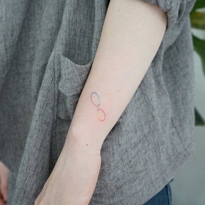 Hand Poked Infinity Sign Tattoo by tattooist_baka