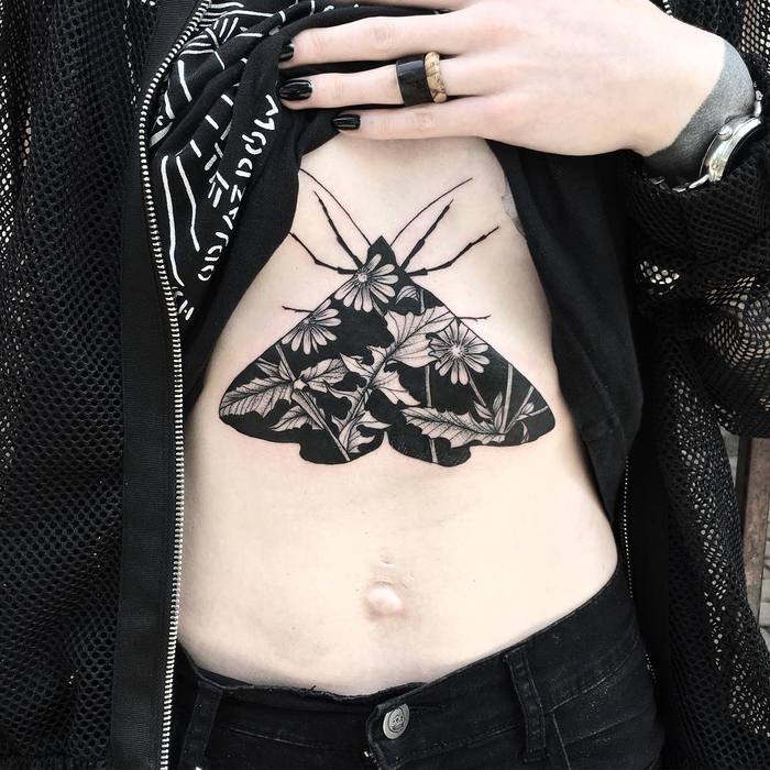 Double Exposure Moth Tattoo by klaudia_holda