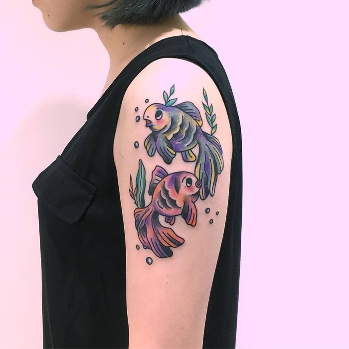 Goldfish Tattoo by evazzz22