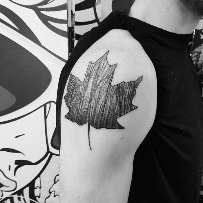 Maple Leaf Tattoo by louiskonstantinou