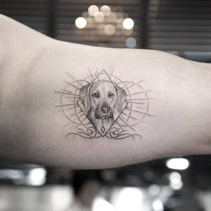 Dog Portrait Tattoo by Mr. K